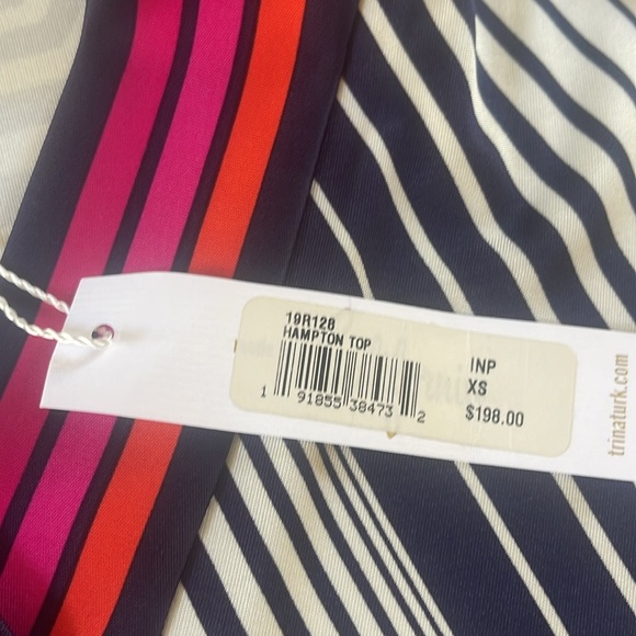 NWT•Trina Turk•Sleeveless Hampton Top abstract Striped Top~ Size Small - Picture 4 of 10